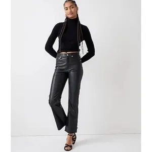 J.Crew Womens High-Rise Slim Demi-Boot Pant‎ Faux Leather Black BK823 Size 29 thumbnail 2