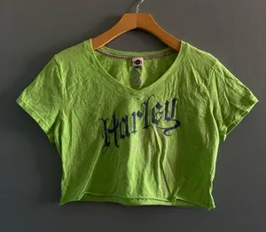 Harley Davidson Chartreuse Crop Top thumbnail 1