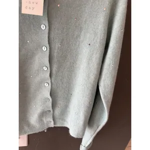A New Day Women XS Blue Rhinestone Embellished Button Front Cardigan Sweater thumbnail 3