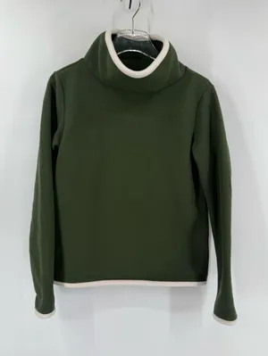 Dudley Stephens Green Vello Fleece Turtleneck Pullover Contrast Trim‎ size small thumbnail 1