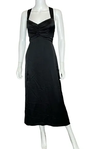 Show Me Your MuMu Mina Midi Dress Black Luxe Satin Women’s Sz S thumbnail 2