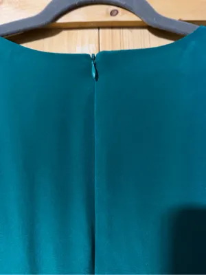 NWT- Hugo Buscati Collection 100% Silk Teal Sheath Dress - Size 10 thumbnail 8