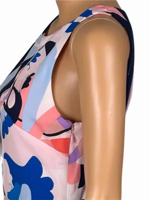 NICOLE MILLER New York Abstract Floral High Low Asymmetrical Maxi Dress Size 4 thumbnail 8