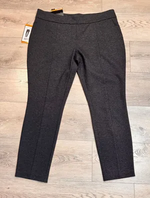 NWT HILARY RADLEY Womens Dark Gray Stretch Ponte Knit Slim‎ Leg Pants Size XXL thumbnail 1