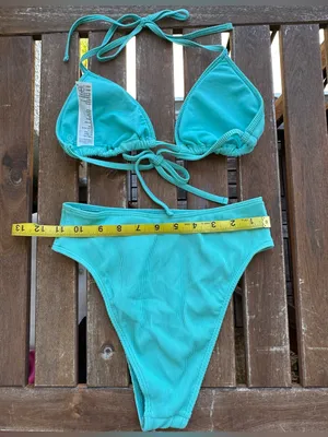NWT Hollister Ribbed Bikini Set - Turquoise - XS/XS thumbnail 6