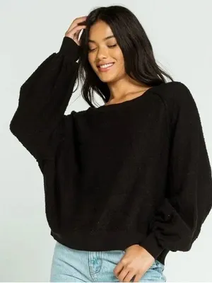 Free People Found My Friend Pullover in Black thumbnail 1