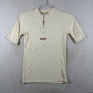 CALIA Womens Swim Tee Rash Guard Light Cream XS Short Sleeve UPF 50+‎ WSA12482 thumbnail 1