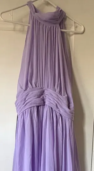Azazie Lilac Chiffon Wrap Bodice Gown thumbnail 1