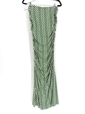 Celandine for Anthropologie The Gabbie Strapless‎ Ruched Green Maxi Dress L thumbnail 8