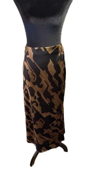 Zara Satin Geometric Print Midi Skirt thumbnail 1