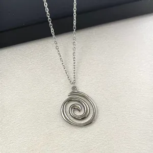 Spiral Pendant Necklace for Men Women Simple Design Streetwear Unisex Style thumbnail 2