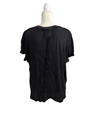WE THE FREE Black Cutout Short Sleeve Top Size Medium thumbnail 7