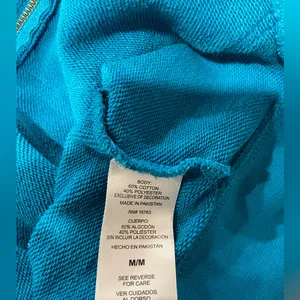 Champion Size M Turquoise Full Zip Cotton Blend Hoodie Sweatshirt Pockets thumbnail 10