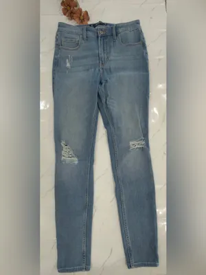 Hollister Light Wash Distressed Skinny Jeans thumbnail 4
