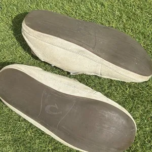 Olukai Nohea‎ Slipper Womens 8 Pale Grey/cream Leather Shearling Lined Loafer thumbnail 7