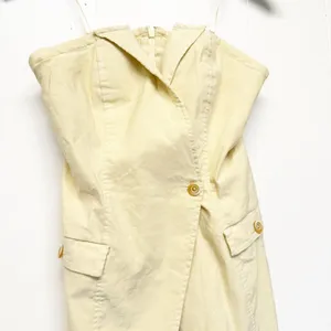 NWT MAEVE Anthropologie Strapless Yellow Cream Dress Size 6 thumbnail 6