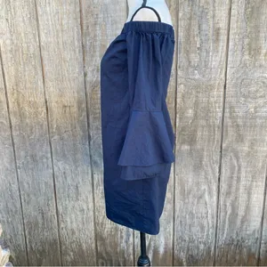 Amanda Uprichard Arabelle Dress with Off-the-Shoulder Bell-Sleeve Navy blue thumbnail 8