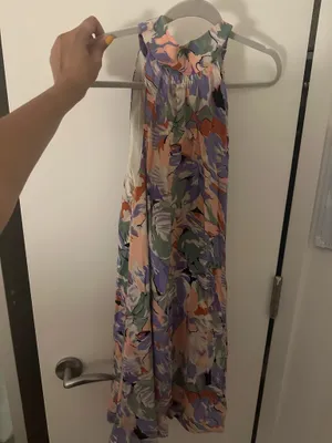 Lulus Tied Back To You Lavender Multi Floral Print Mini Shift Dress thumbnail 5