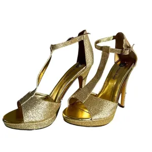 Michael Antonio gold Mary Jane platform heels size 7 thumbnail 2