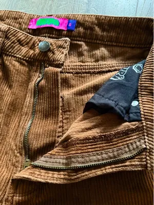 Empyre Zumiez Brown Corduroy Baggy Skate Pants Size 2 Y2K thumbnail 3