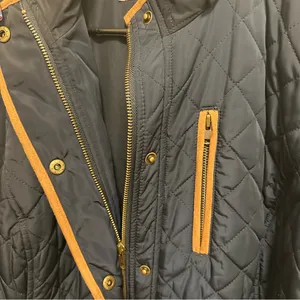 Orvis Quilted Jacket Blue Tan Jacket Size Large thumbnail 5