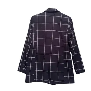 Ichi Tamilla Windowpane Navy Blue‎ Blazer Jacket Size Small Business Casual thumbnail 3