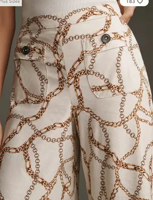 Anthropologie Maeve Printed Palazzo Pants Chain Print 6 thumbnail 4