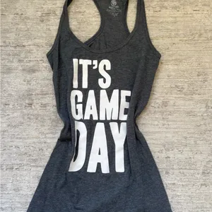 Body Rags It’s Game Day Grey Tank (Size Small) thumbnail 4