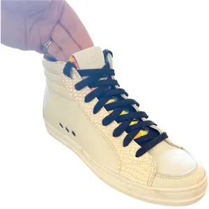 P448 Nautilus High‎ Top Skate Sneakers White Italian Size 35 (US 5) EUC thumbnail 4