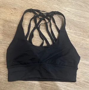 Lululemon Longline Black Strappy Back Sports Bra thumbnail 1