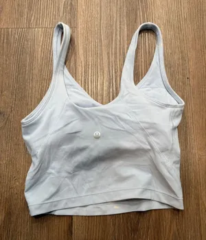 Lululemon Align Tank Top Light Blue Nulu Yoga‎ Crop Bra LW1CWBS Size 2 thumbnail 1