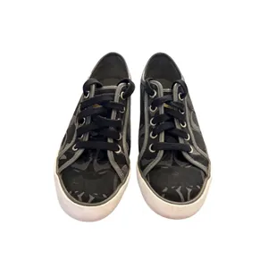 Coach Signature C Monogram Low Top Sneakers Black Grey Canvas Women Size 5‎ logo thumbnail 3