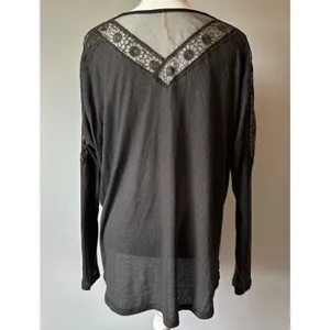 Free People Boho Grunge Whimsy Goth Witch Flowy Blouse Size Medium thumbnail 4