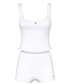 Victoria’s Secret 100% Cotton Tank & Shorts Pajama Set white size L thumbnail 3