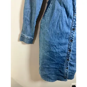 Boden Womens Blue Denim Ruffle Neck Button Front‎ Long Sleeve Shirt Dress US 4R thumbnail 5