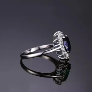 Sterling Silver SIZE 9 925 Blue Sapphire Engagement Ring thumbnail 3