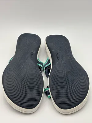 Cloudsteppers by Clarks Navy and Teal Crisscross Slide Sandals Size 9.5 thumbnail 7