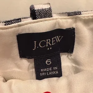 J. Crew Holland Gingham Pants Navy White Linen Cotton Blend‎ Crop Size 6 thumbnail 4