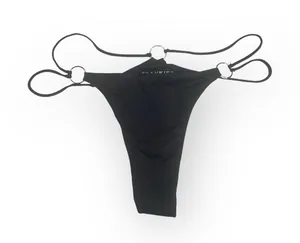 new Frankie’s Bikinis ↯ Kailyn Skimpy Ring Detail Bikini Bottoms ↯ Black ↯ Large thumbnail 6
