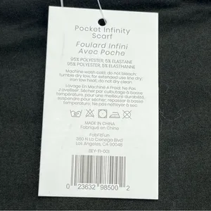 Beyond Yoga Pocket Infinity Scarf Black Zipper Pocket Athletic‎ FabFitFun NEW thumbnail 6