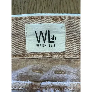 Wash Lab Denim Pink Mini Jean Skirt Size 32 Frayed Hem Party Sexy Casual Raw Hem thumbnail 3
