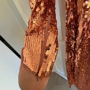 Mac Duggal 10788‎ One Sleeve High Slit Sequined Dress - Size 10 - Copper - NWT thumbnail 9