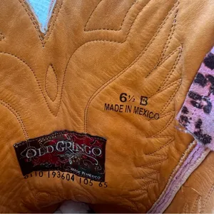 Old Gringo Eagle Distressed Pink Leather Western Boots Leopardito Cowgirl 6.5 thumbnail 8