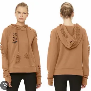 ✨ Alo Yoga‎ Ripped Distressed Henna Rust Hoodie Size XS ✨ thumbnail 2
