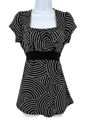 Candy Rain Polka Dot Babydoll Top Sz M Maternity Y2K Coquette Tie Back Retro thumbnail 1