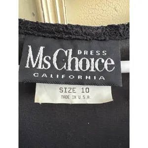 Vintage 1990s Ms. Choice Black Lace & Velvet Maxi Dress Made in USA large thumbnail 12