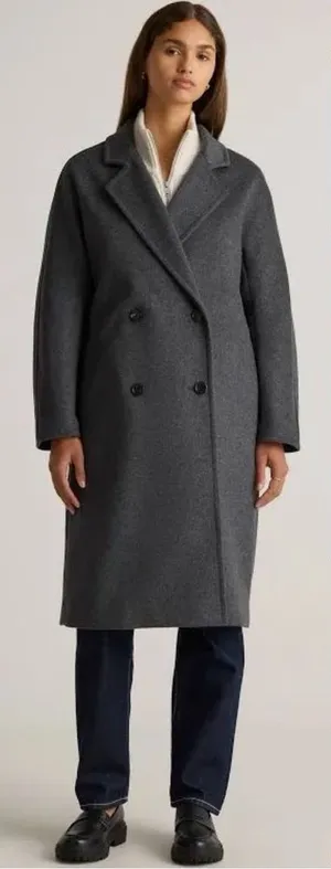 Quince Grey Italian Wool Coat XS | Minimalist Capsule Wardrobe thumbnail 1