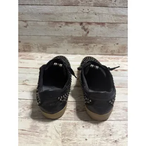 Shu Shop Rockstar Studded Black Sneakers Size 9 Silver Rocker Slip On thumbnail 2