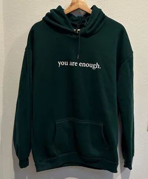 Dark Green Hoodie with Inspirational Text size medium thumbnail 1