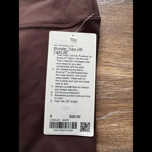 Lululemon Wunder Train High Rise 28” Espresso Size 0 NWT thumbnail 4